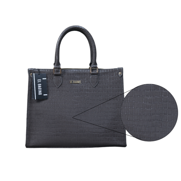Hand Bag Grey Croco color texture