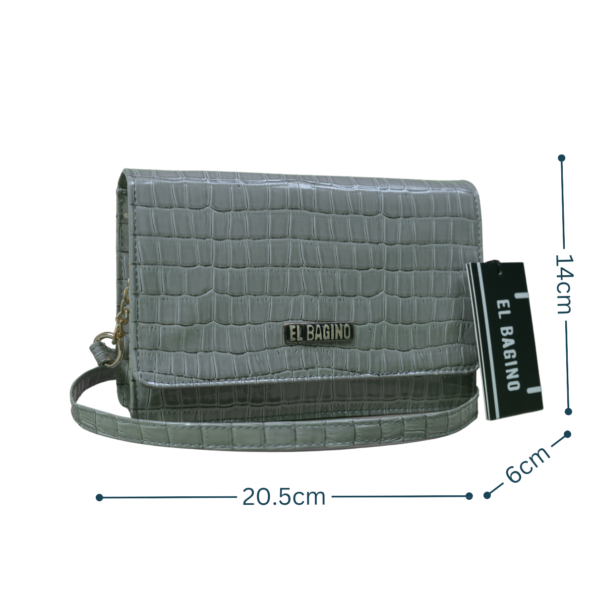 Sling Bag Grey Croco dimensions