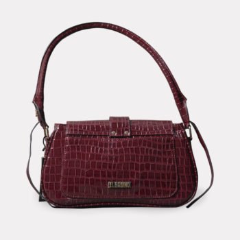 Shoulder Bag Cherry Color Croco Texture for Women | ElBagino