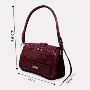 Shoulder Bag Cherry Color Croco Texture for Women | ElBagino