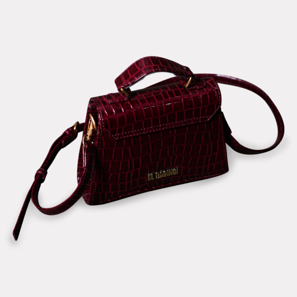 Sling Bag Cherry Croco | Elbagino Elegant and chic brown handbag