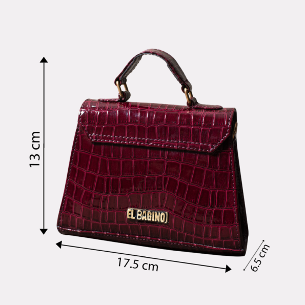 Sling Bag Cherry Croco | Elbagino Elegant and chic brown handbag