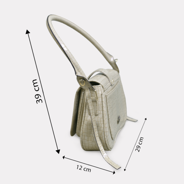 Shoulder Bag Cream Croco | ElBagino Beige handbag \ off white handbag \ elegant handbags