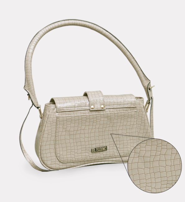 Shoulder Bag Cream Croco | ElBagino Beige handbag \ off white handbag \ elegant handbags