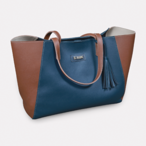 Blue and Tan Tote & Handbag For Women & Girls