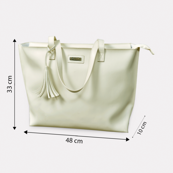 Tote Bag Cream | tote bag for women | Front view | Elbagino