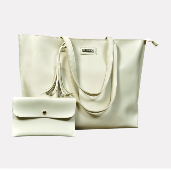 Tote Bag Cream | tote bag for women | with small hand bag combo | Elbagino